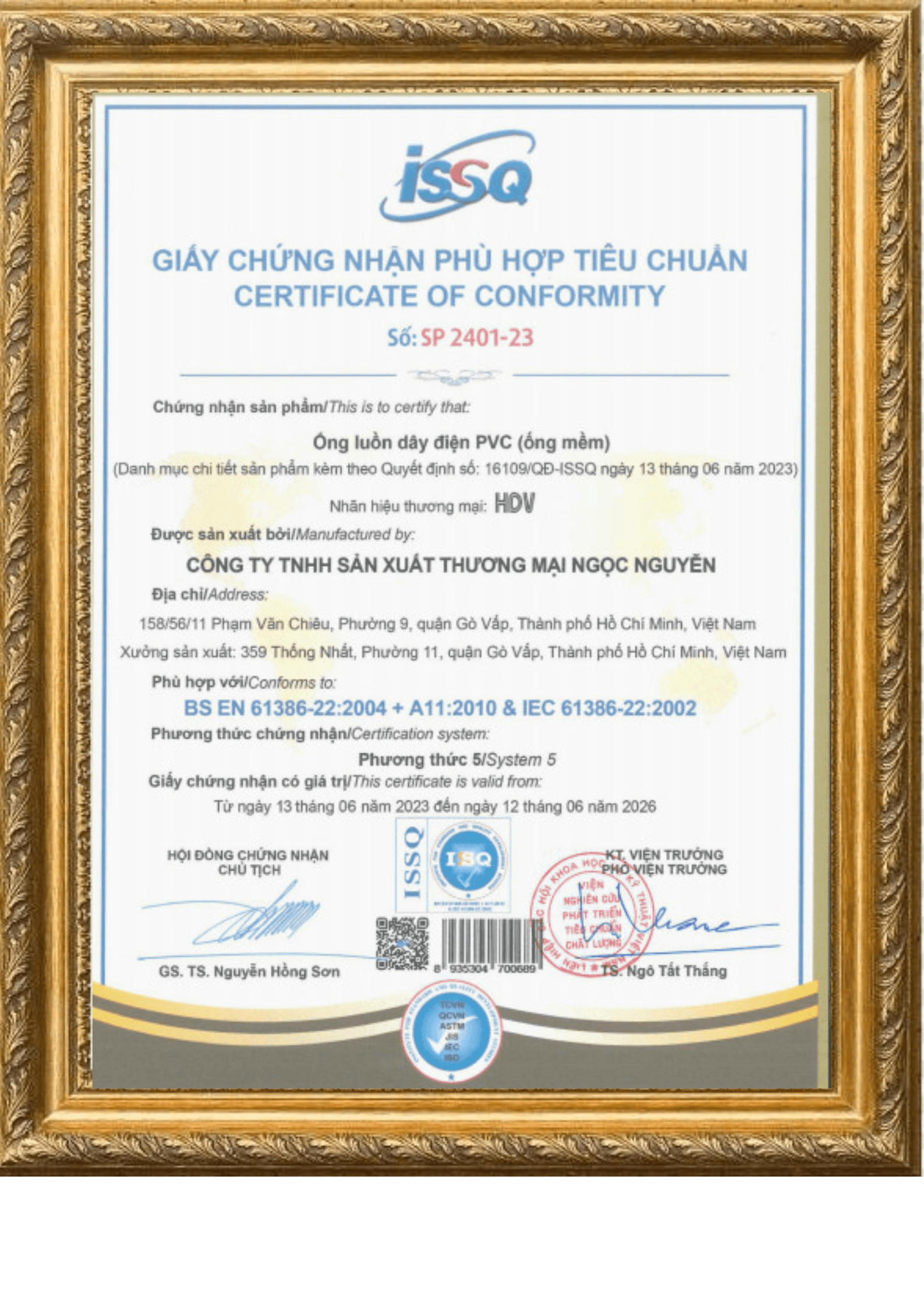 Chứng nhận BS EN & IEC