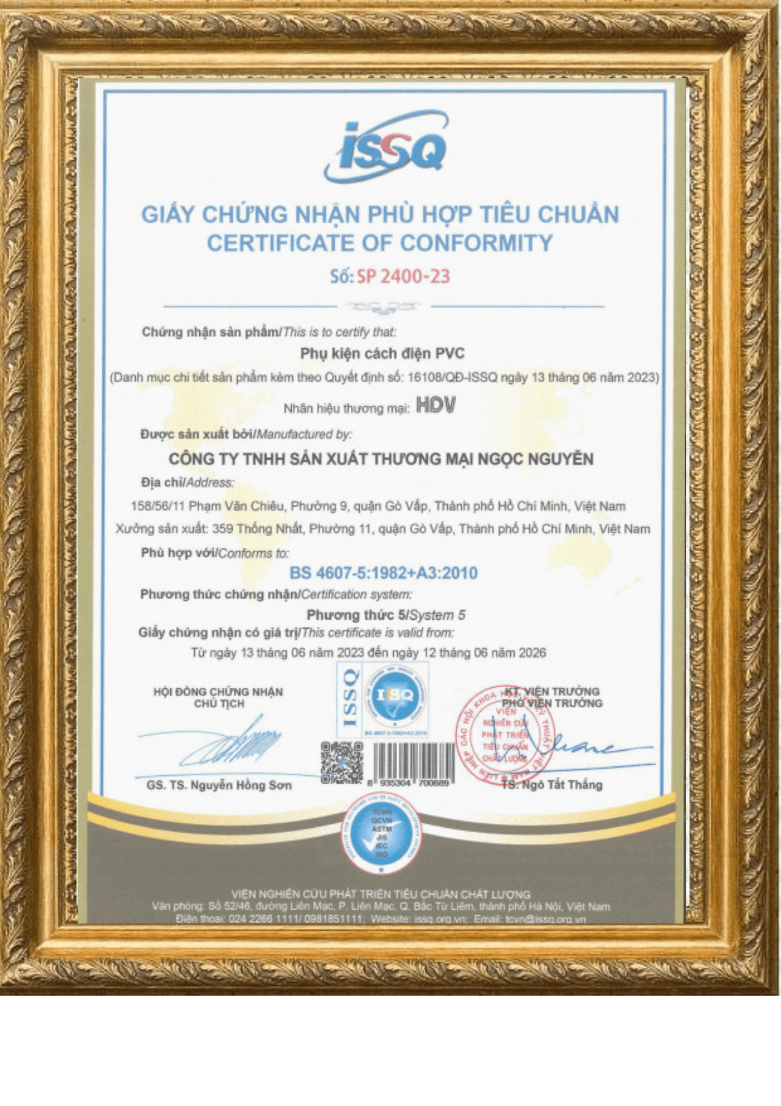 Chứng nhận BS EN & IEC