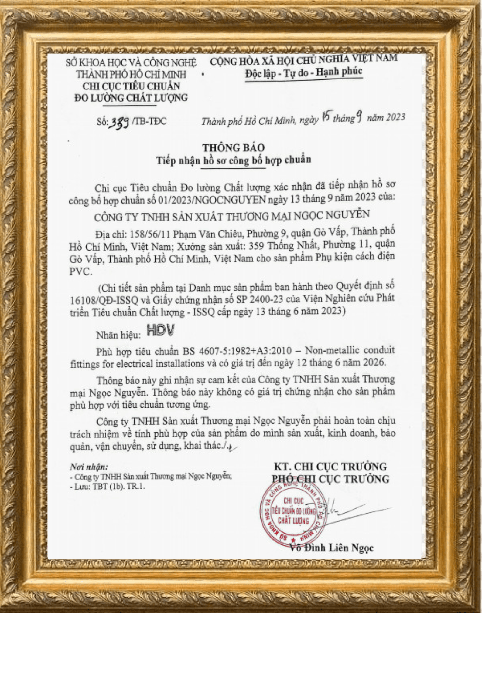 Tiếp nhận tiêu chuẩn
