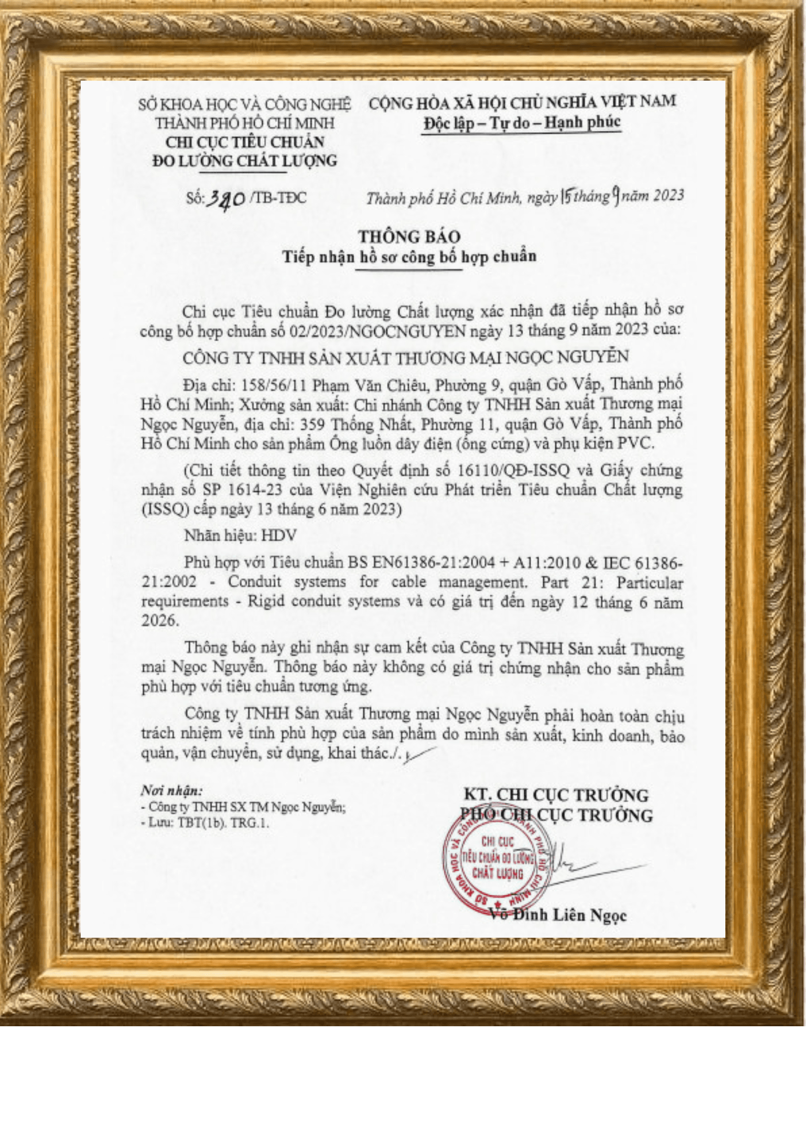 Tiếp nhận tiêu chuẩn